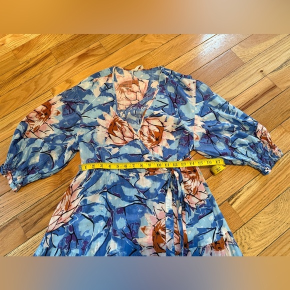 Urban Outfitters Giovanna Floral Wrap Midi Dress Printed Summer Smocked Womens S - Picture 9 of 14